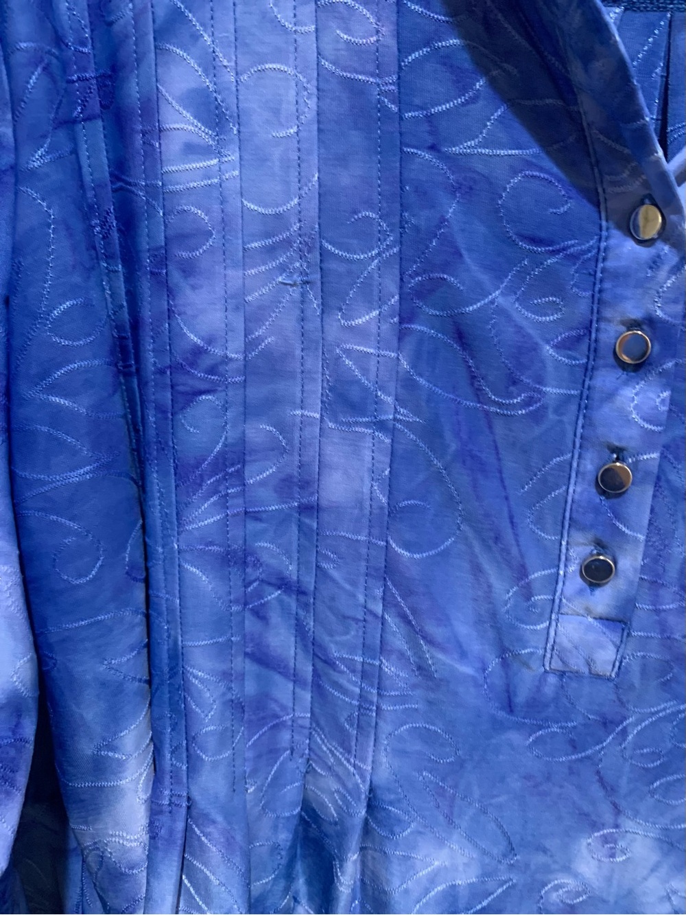 COCOMO Blue Tie-Die Blouse Flowy Soft CASUAL LOUNGE  Bell Sleeve 2XL - Picture 5 of 11